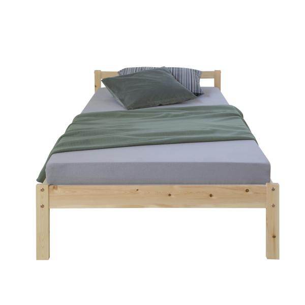 Holzbett Jugenbett Kinderbett 90x200 natur Bett Tagesbett Einzelbett Bettgestell - Palo24