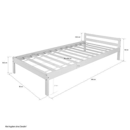 Holzbett Jugenbett Kinderbett 90x200 natur Bett Tagesbett Einzelbett Bettgestell - Palo24