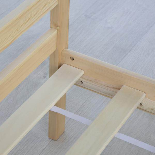 Holzbett Jugenbett Kinderbett 90x200 natur Bett Tagesbett Einzelbett Bettgestell - Palo24