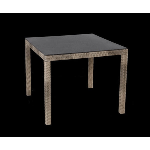 Rattantisch Esstisch"Turin" Natur,90,Spraystone d.braun - Palo24