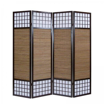 4fach Paravent Raumteiler Trennwand spanische Wand mit Bambus - Palo24