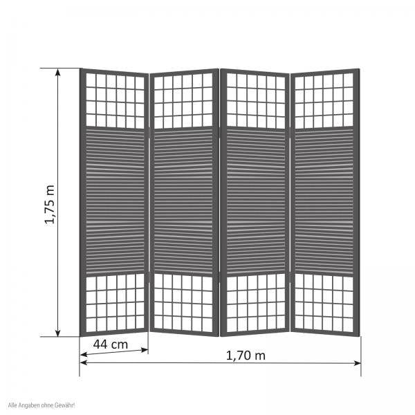 4fach Paravent Raumteiler Trennwand spanische Wand mit Bambus - Palo24