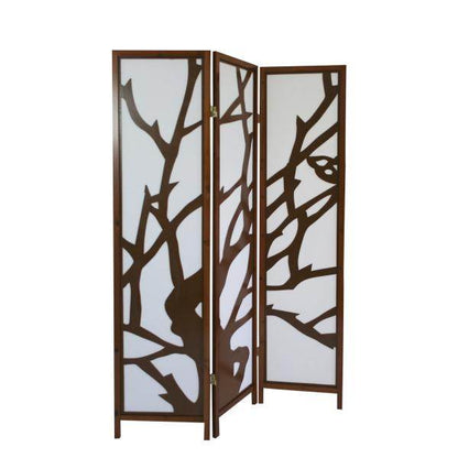 3 fach Paravent Raumteiler Holz Trennwand spanische Wand Sichtschutz Braun - Palo24