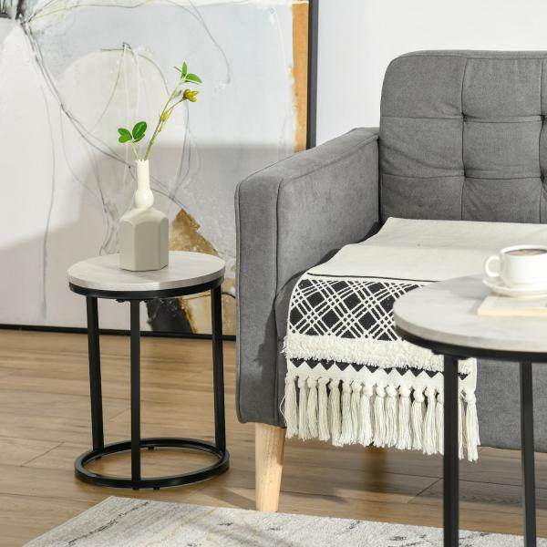 Beistelltisch Schwarz+Grau+Weiss 51 cm x 51 cm x 60 cm - Palo24