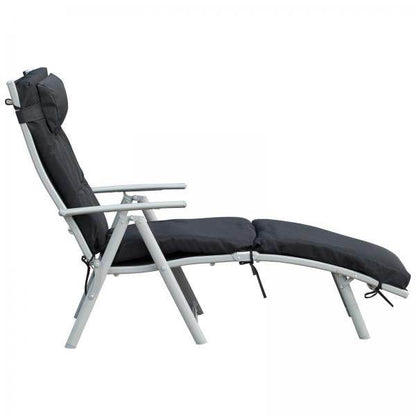 Sonnenliege Strandliege Gartenliege 7-stufig Verstellbar Klappbar Metall Schwarz - Palo24