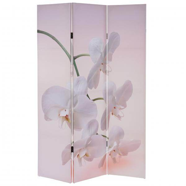 Foto-Paravent T233, Paravent Trennwand FSC-zertifiziert 180x120cm ~ Orchidee - Palo24