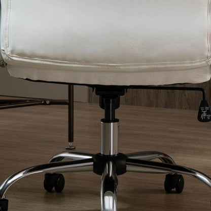 Bürostuhl Drehstuhl mit Wippenfunktion modern PU-Leder Weiss - Palo24