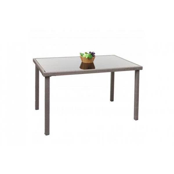 Poly-Rattan Tisch HWC-G19, Gartentisch Balkontisch, 120x75cm ~ grau - Palo24