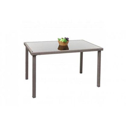 Poly-Rattan Tisch HWC-G19, Gartentisch Balkontisch, 120x75cm ~ grau - Palo24