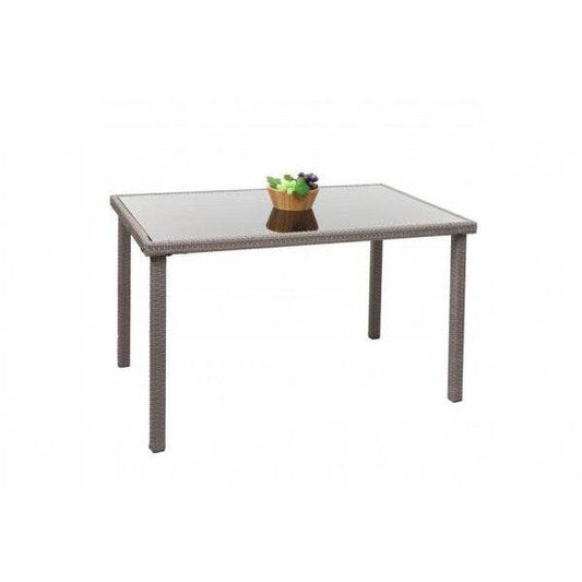 Poly-Rattan Tisch HWC-G19, Gartentisch Balkontisch, 120x75cm ~ grau - Palo24