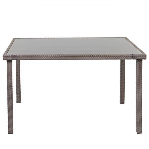 Poly-Rattan Tisch HWC-G19, Gartentisch Balkontisch, 120x75cm ~ grau - Palo24