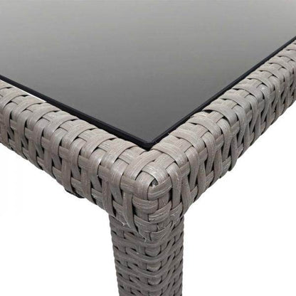 Poly-Rattan Tisch HWC-G19, Gartentisch Balkontisch, 120x75cm ~ grau - Palo24