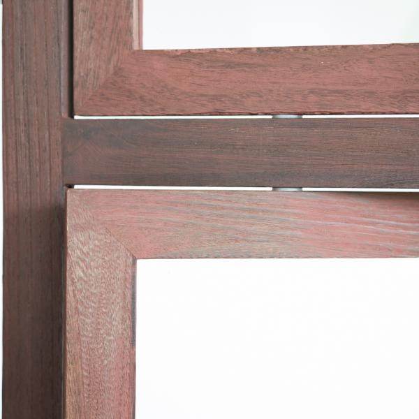3 fach Paravent Fotowand braun Raumteiler Holz - Palo24