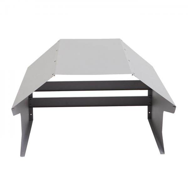 Mähroboter-Garage HWC-L43, Dach Unterstand für Rasenmäher, Metall 40x59x69cm ~ grau - Palo24