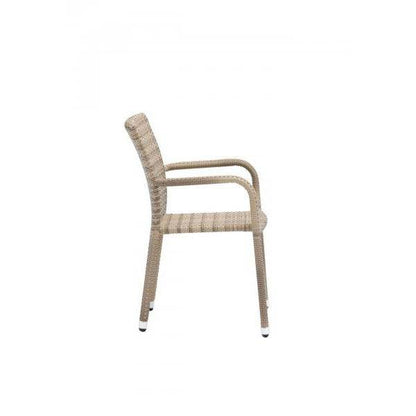 Rattan Turin Dining Stapelstuhl Armlehnstuhl Natur - Palo24