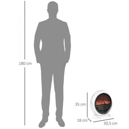 LED Elektrokamin Standkamin mit Flammeneffekt Weiss - Palo24