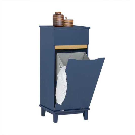 Wäscheschrank mit Wäschesack | Wäschesammler | Wäschekorb | Blau | BZR114-B - Palo24