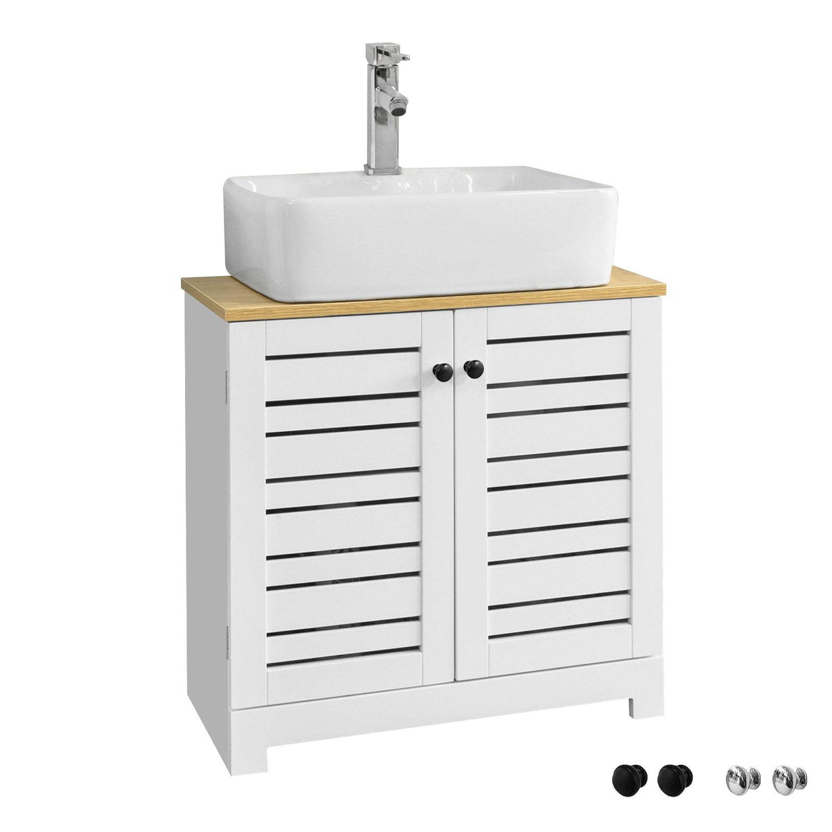Waschbeckenunterschrank | Badezimmerunterschrank Weiss BZR40-W - Palo24