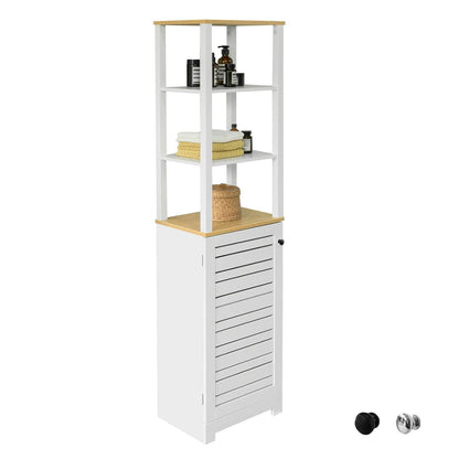 Bad Hochschrank | Badschrank Weiss Badezimmermöbel | BZR43-W - Palo24