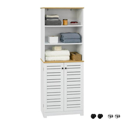 Badezimmer Hochschrank | Badschrank Weiss Badezimmermöbel | BZR44-W - Palo24