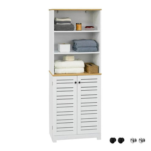 Badezimmer Hochschrank | Badschrank Weiss Badezimmermöbel | BZR44-W - Palo24