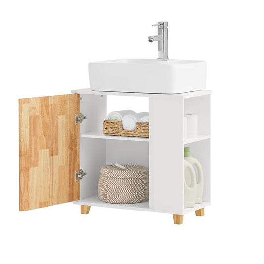 Waschbeckenunterschrank | Waschtisch | Badschrank Weiß-Natur | BZR75-W - Palo24