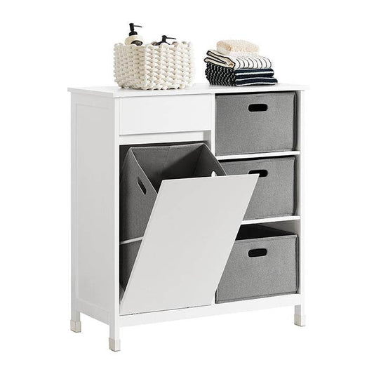 Wäscheschrank | Wäschesammler | Wäschekorb | Badezimmerschrank Weiss BZR77-W - Palo24