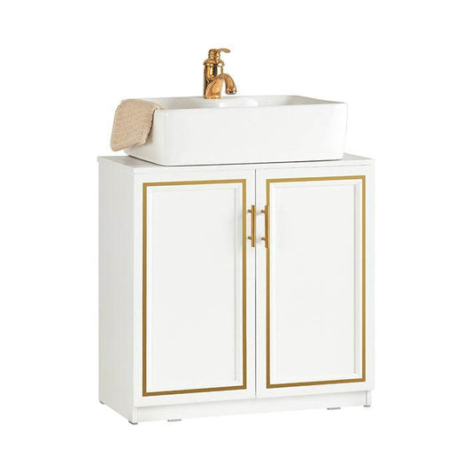 Waschbeckenunterschrank | Badschrank | Waschtisch | Weiß+Gold | BZR86-W - Palo24