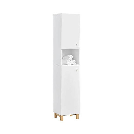 Bad Hochschrank | Badschrank | Badregal | Badmöbel Weiss BZR91-W - Palo24