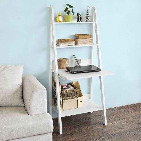 Bücherregal mit Schreibtisch | Korktafel | Standregal Holz