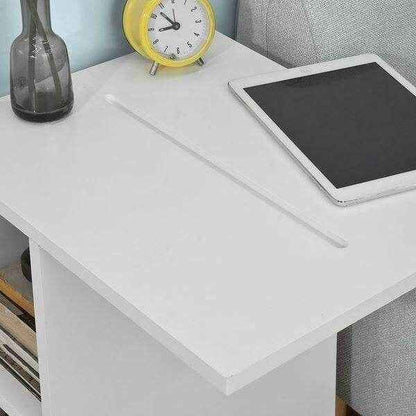 Beistelltisch für Ipad | Sofatisch auf Rollen | Zeitungsständer weiss
