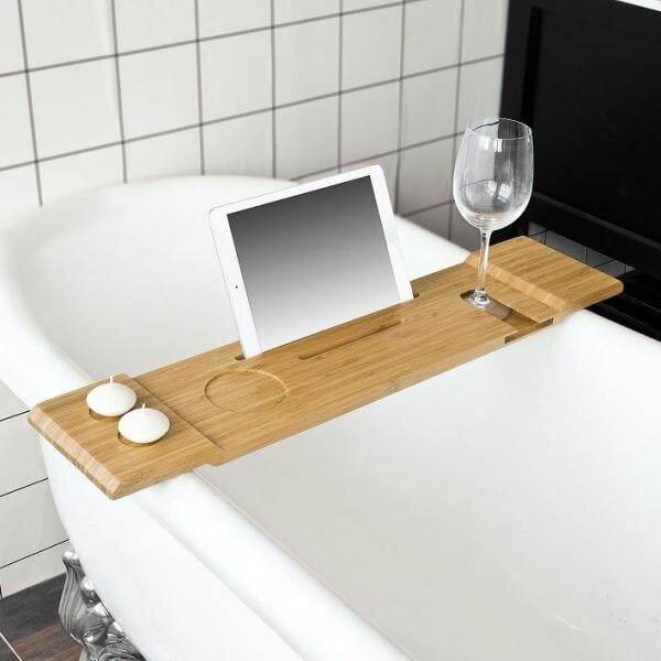 Badewannenablage Bambus | Badewannenbrett für Ipad - Palo24