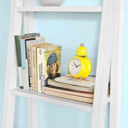 Leiterregal Weiss | Bücherregal | Standregal Holz