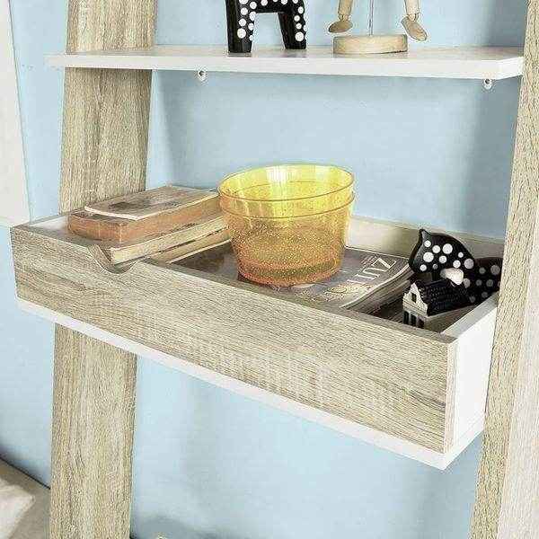 Bücherregal mit Schreibtisch | Wandregal | Standregal Holz