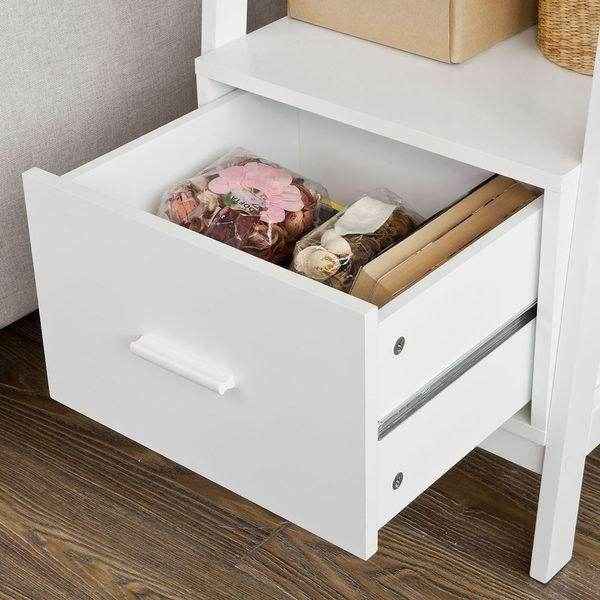 Leiterregal Weiss | Bücherregal Breit 44cm | Standregal Holz