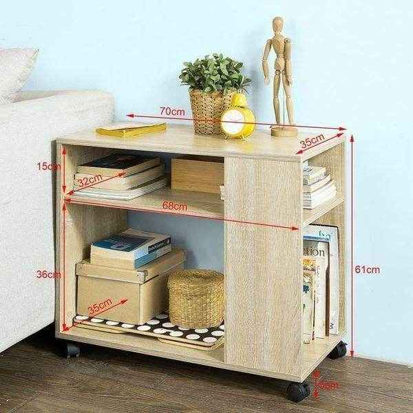 Beistelltisch mit Rollen | Druckertisch | Couchtisch Holz