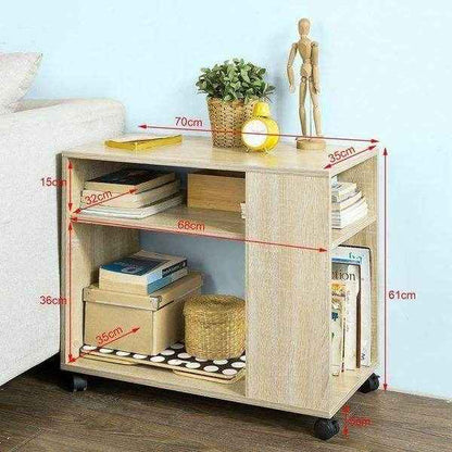 Beistelltisch mit Rollen | Druckertisch | Couchtisch Holz