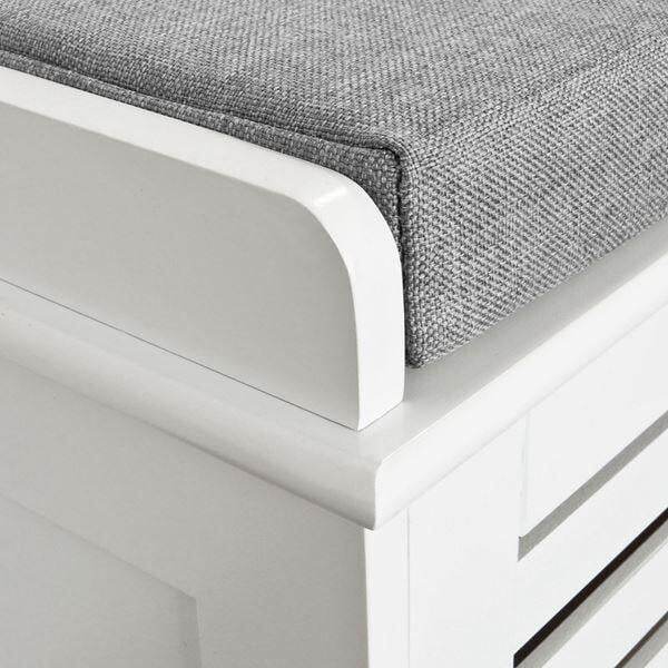 Schuhbank mit Sitzkissen | Schuhtruhe | Sitzkommode Weiss - Palo24