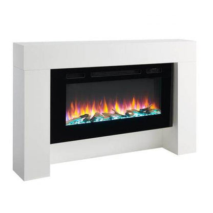 BALDERIA Elektrokamin Herkules 3D-Flammeneffekt, dimmbar, Heizung 2000W Weiss - Palo24