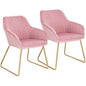 2er-Set Esszimmerstühle aus Samt Modell Stella rosa - Palo24