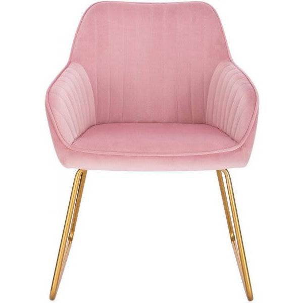 2er-Set Esszimmerstühle aus Samt Modell Stella rosa - Palo24