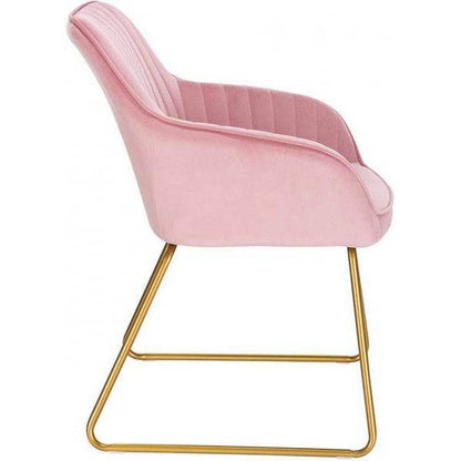 2er-Set Esszimmerstühle aus Samt Modell Stella rosa - Palo24