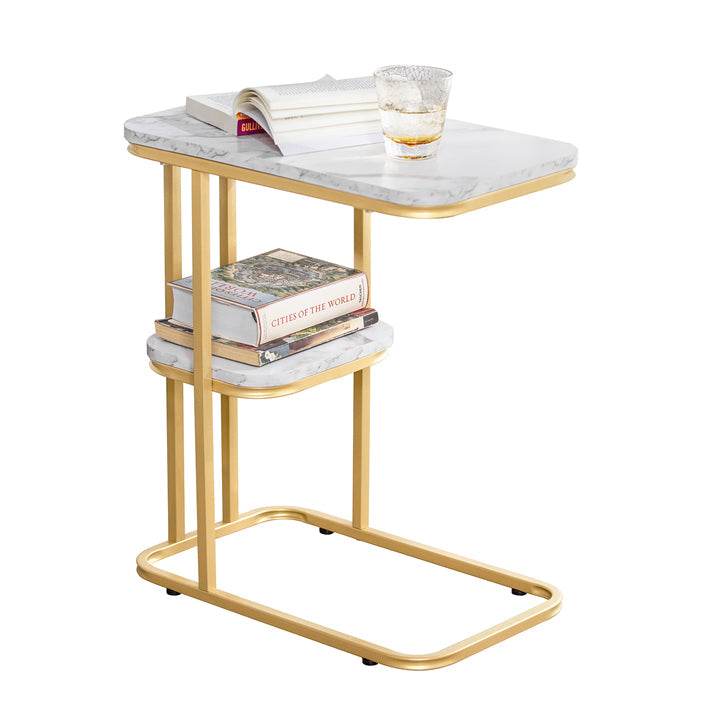 Beistelltisch | Pflegetisch mit goldenem Metallgestell | Couchtisch Sofa | FBT110-G - Palo24