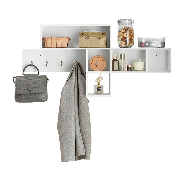 Wandgarderobe | Hängeregal | Flurgarderobe Weiss FHK17-W - Palo24