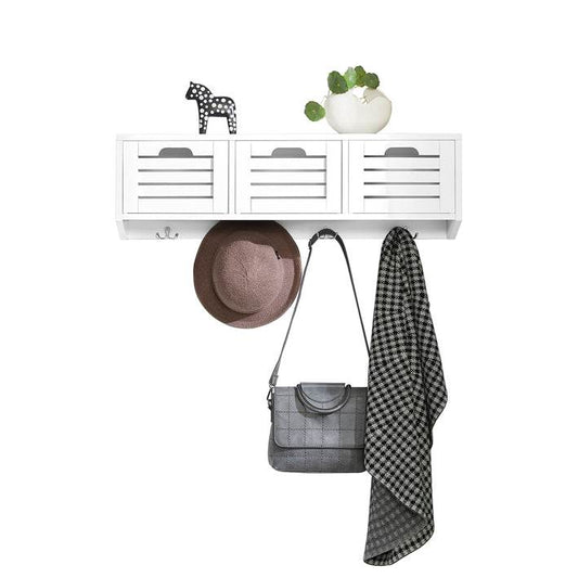Wandgarderobe | Hängeregal | Flurgarderobe Weiss FHK19-W - Palo24