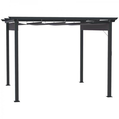 Pergola mit anpassbarem Verdeck Aluminium Grau+Schwarz 3 x 3 m - Palo24