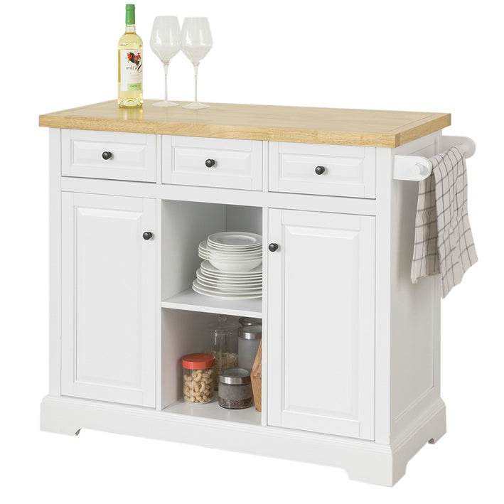 Kücheninsel Küchenwagen Küchenschrank Sideboard auf Rollen weiss - Palo24