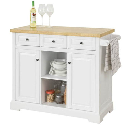 Kücheninsel Küchenwagen Küchenschrank Sideboard auf Rollen weiss - Palo24