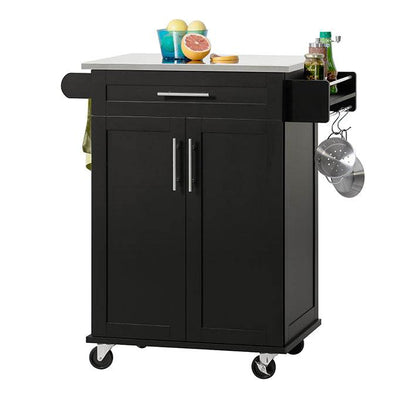 Küchenwagen | Getränkewagen fürs Büro | Servierwagen Schwarz | FKW110-SCH - Palo24