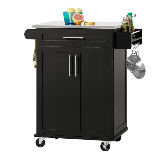 Küchenwagen | Getränkewagen fürs Büro | Servierwagen Schwarz | FKW110-SCH - Palo24